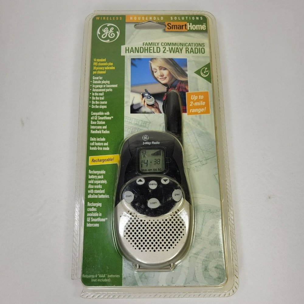 GE Handheld 2-Way Radio Wireless 2-Mile 14 FRS Channel Smart Home Solutions